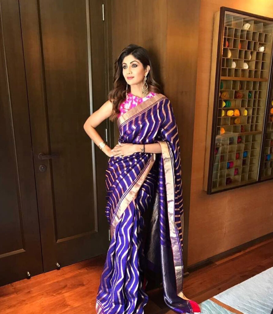 Handloom: शिल्पा शेट्टी ने पहनी भारतीय हथकरघा साड़ी
