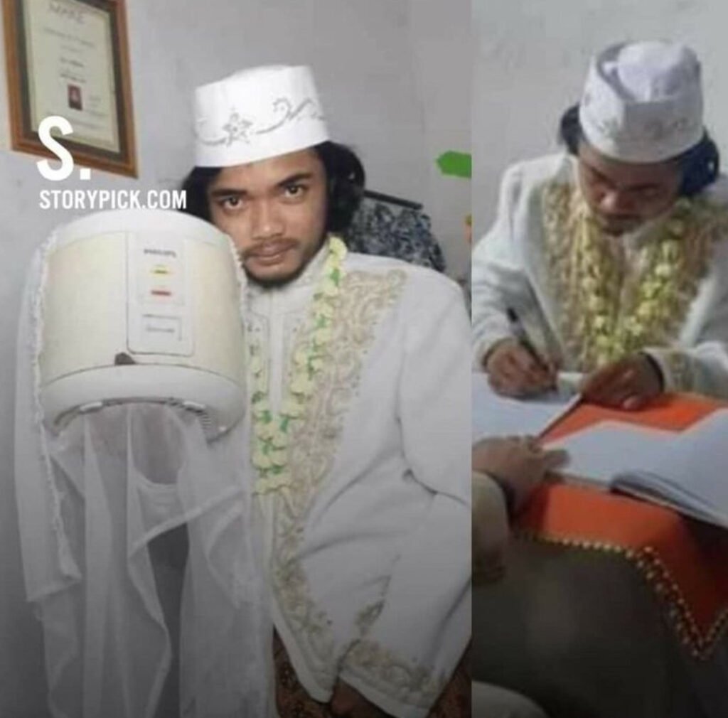 इंडोनेशिया के काहिरोल अनम ने अपने राइस कुकर से शादी की