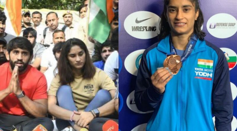 Dharna पर बैठी महिला पहलवान विनेश फोगट ने क्रिकेटर्स पर साधा निशाना,