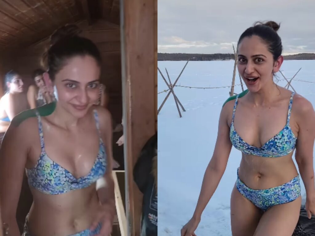 Rakul Preet Singh ने बिकिनी पहनकर ठंडे पानी में लगाया गोता