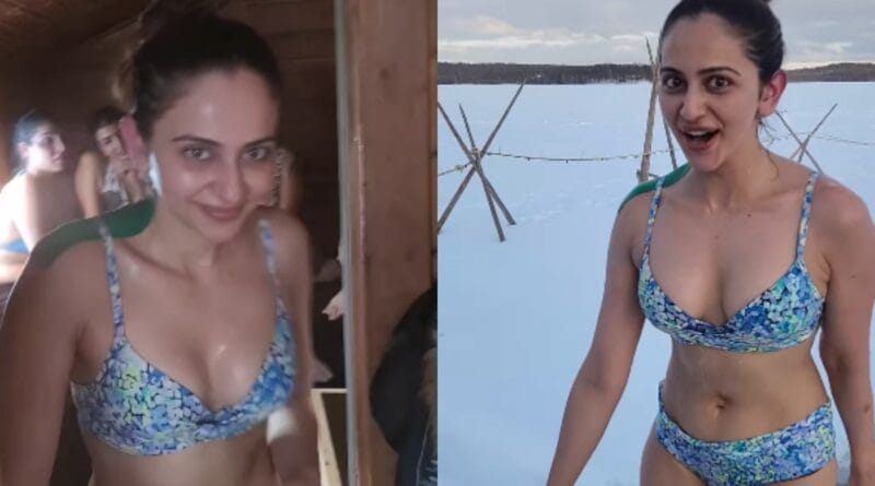 Rakul Preet Singh ने बिकिनी पहनकर ठंडे पानी में लगाया गोता