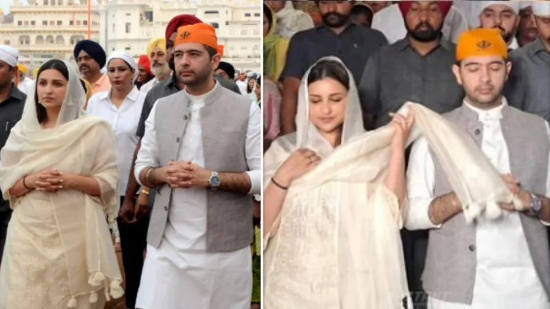 Parineeti-Raghav: शादी से पहले परिणीति चोपड़ा और राघव चड्डा ने गोल्डन टेंपल में टेका मत्था, सामने आई ये खूबसूरत तस्वीरें