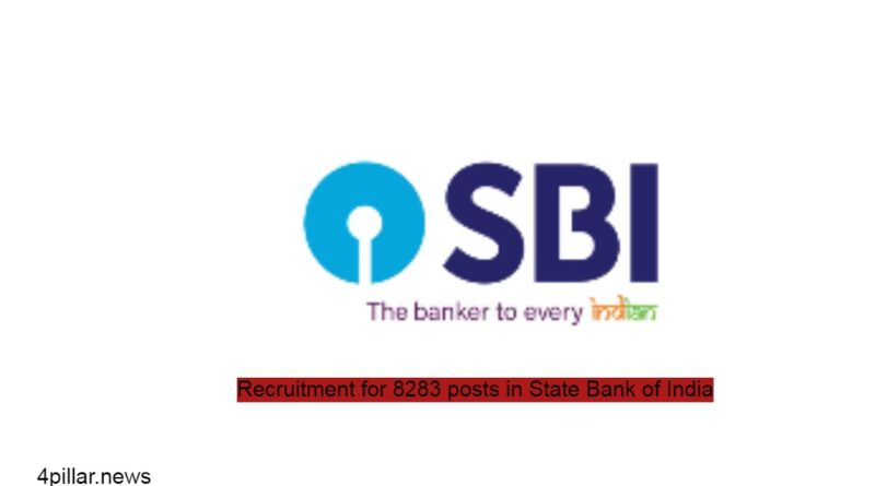State Bank of India में 8283 पदों पर बंपर भर्ती