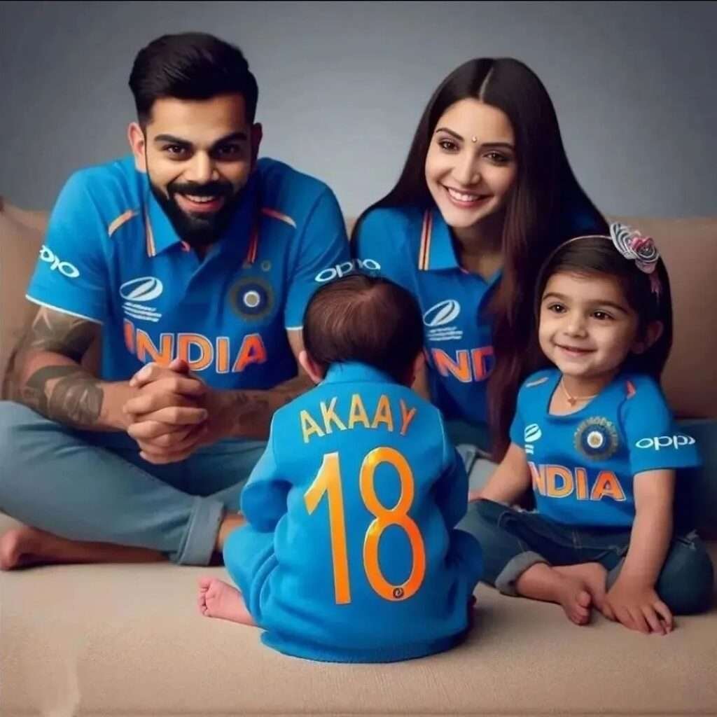 विराट कोहली की फैमिली फोटो हुई वायरल, अकाय और वामिका AI अवतार में आए नजर 1 Virat Photo: विराट कोहली की फैमिली फोटो हुई वायरल