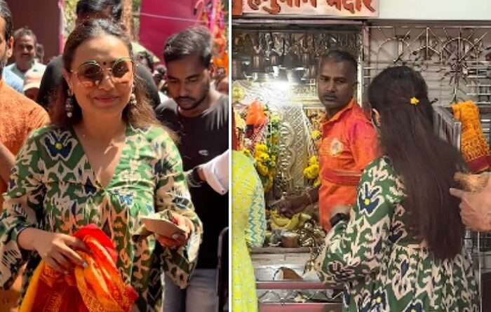 Hanuman Jayanti Rani: मंदिर पहुंची मुखर्जी, लिया बजरंगबली का आशीर्वाद 