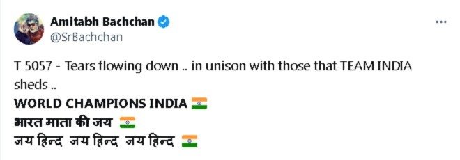 T20 World Cup 2024 : टीम इंडिया की शानदार जीत के बाद छलके अमिताभ बच्चन के आंसू, कहा-'मैंने मैच नहीं देखा क्योंकि जब मैं...'