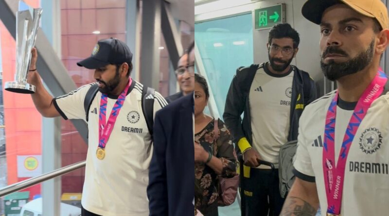 T20 World Cup 2024 चैंपियन टीम इंडिया ट्रॉफी के साथ स्वदेश लौटी
