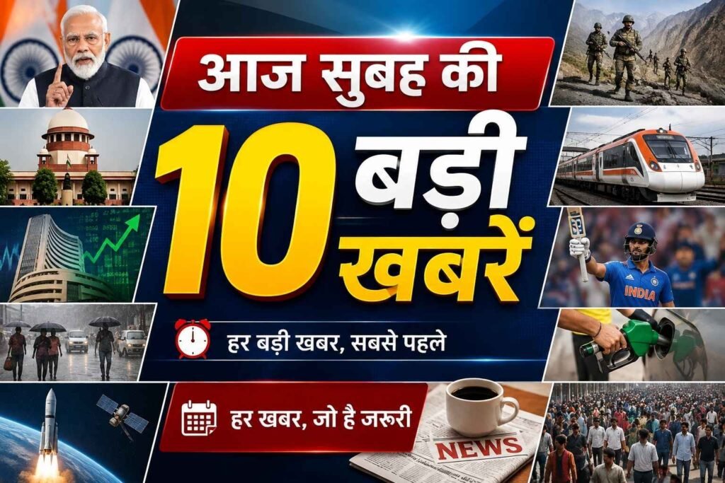 Aaj Subah: आज सुबह की 10 बड़ी हिंदी खबरें, विस्तार से पढ़ें 1 Aaj Subah ki 10 badi Hindi Khabrein