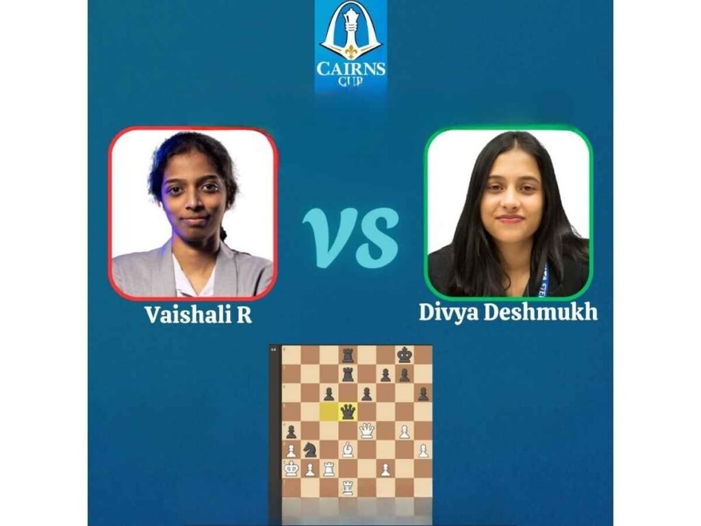 Divya Deshmukh ने Cairns Cup 2026 के पहले राउंड में Vaishali R को हराया 6 Divya Deshmukh defeated Vaishali Rameshbabu