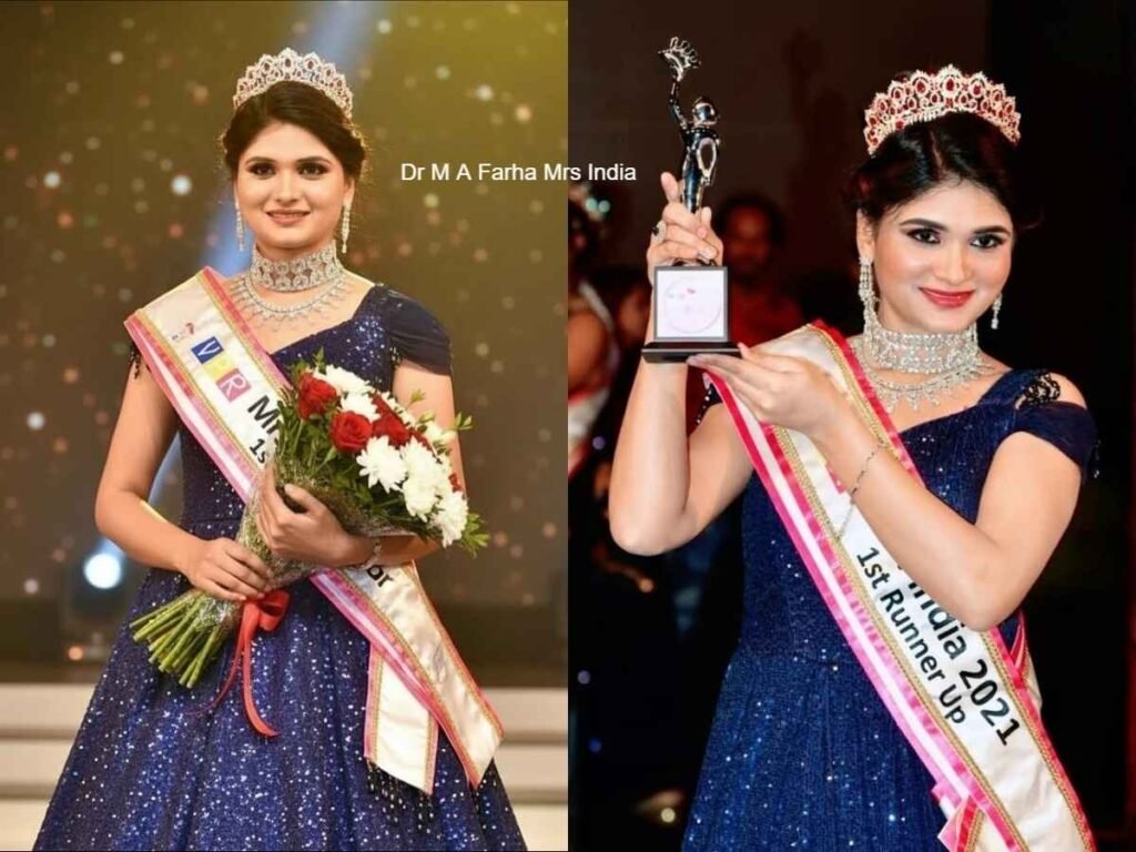 Dr M A Farha Mrs India bio