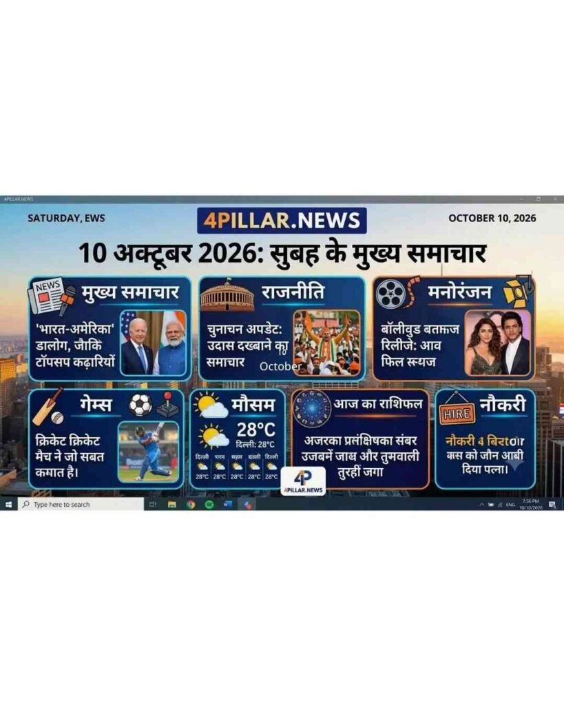 10 October 2026 की ताजा खबरें; जंतर-मंतर प्रदर्शन, मौसम खेल