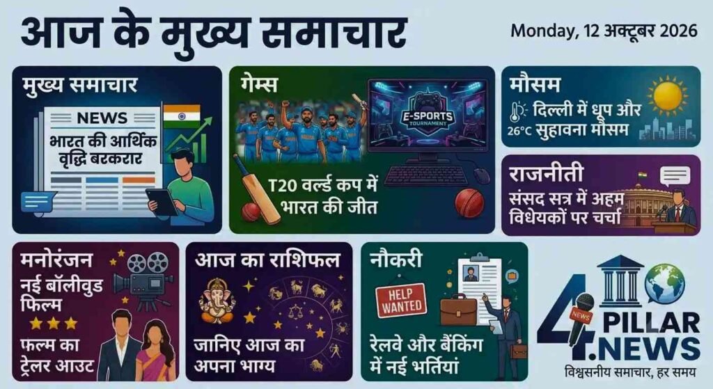 12 October 2026 सोमवार सुबह के मुख्य समाचार: दिल्ली बारिश