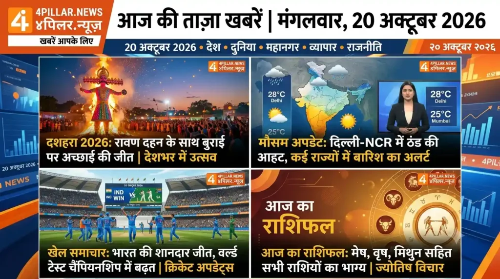 20 October 2026 की ताजा खबरें: आज का मौसम, राशिफल