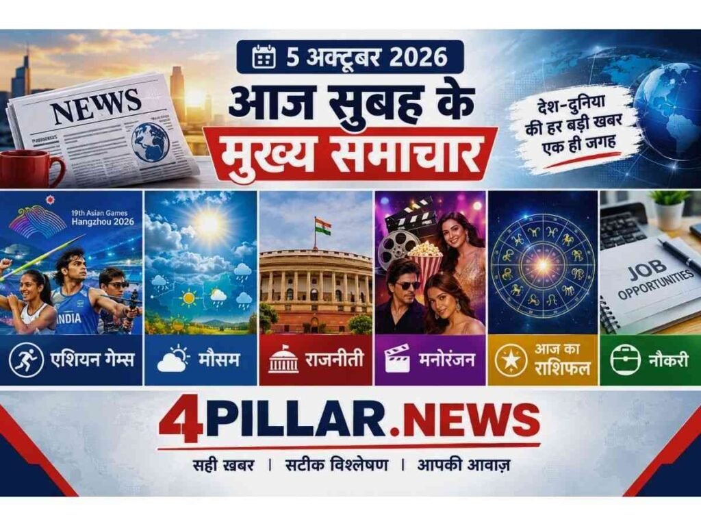 5 October 2026 की ताजा खबरें; राजनीति, खेल, मौसम, राशिफल