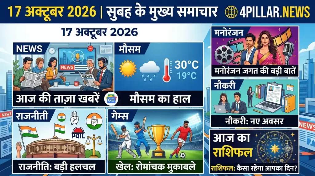 Latest news: आज की ताजा खबरें; राजनीती, खेल मौसम नौकरी और राशिफल