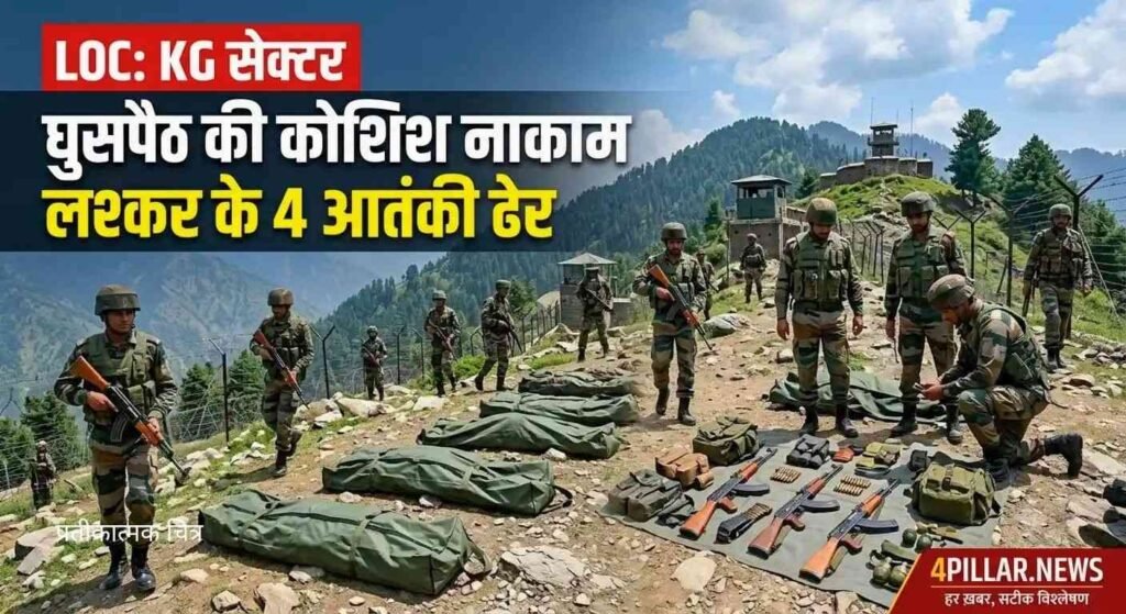 LoC KG Sector में घुसपैठ नाकाम, भारतीय सेना ने लश्कर के 4 आतंकी किए ढेर